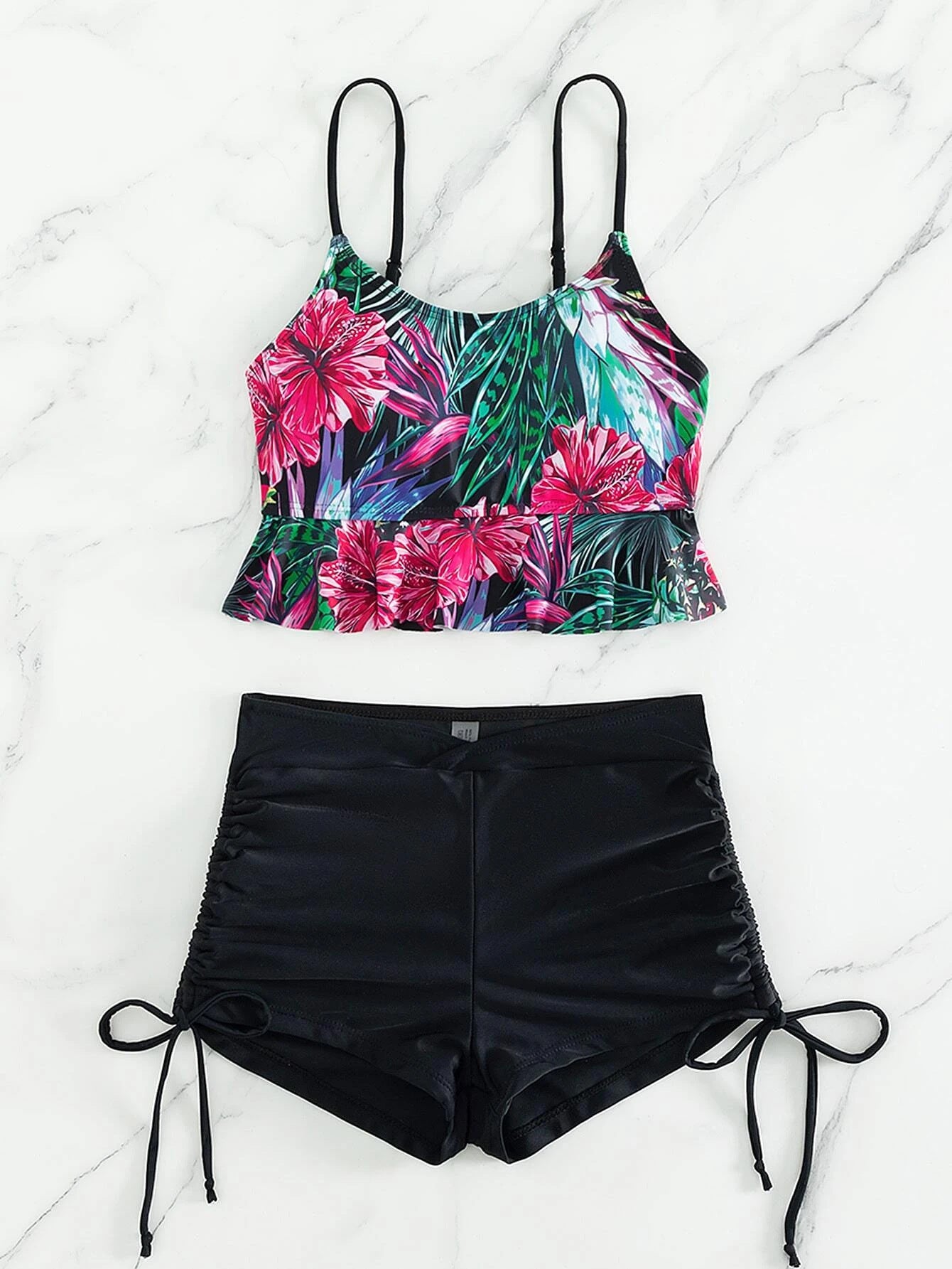 Tropical Boy Shorts Bikini