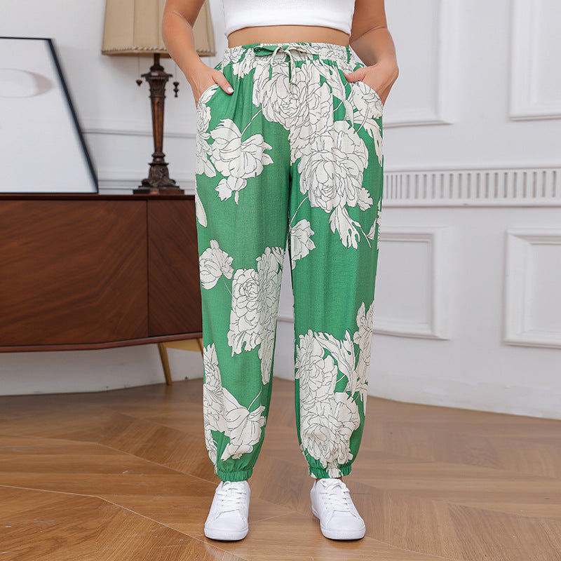 Casual Loose Tapered Elastic Waist Pants