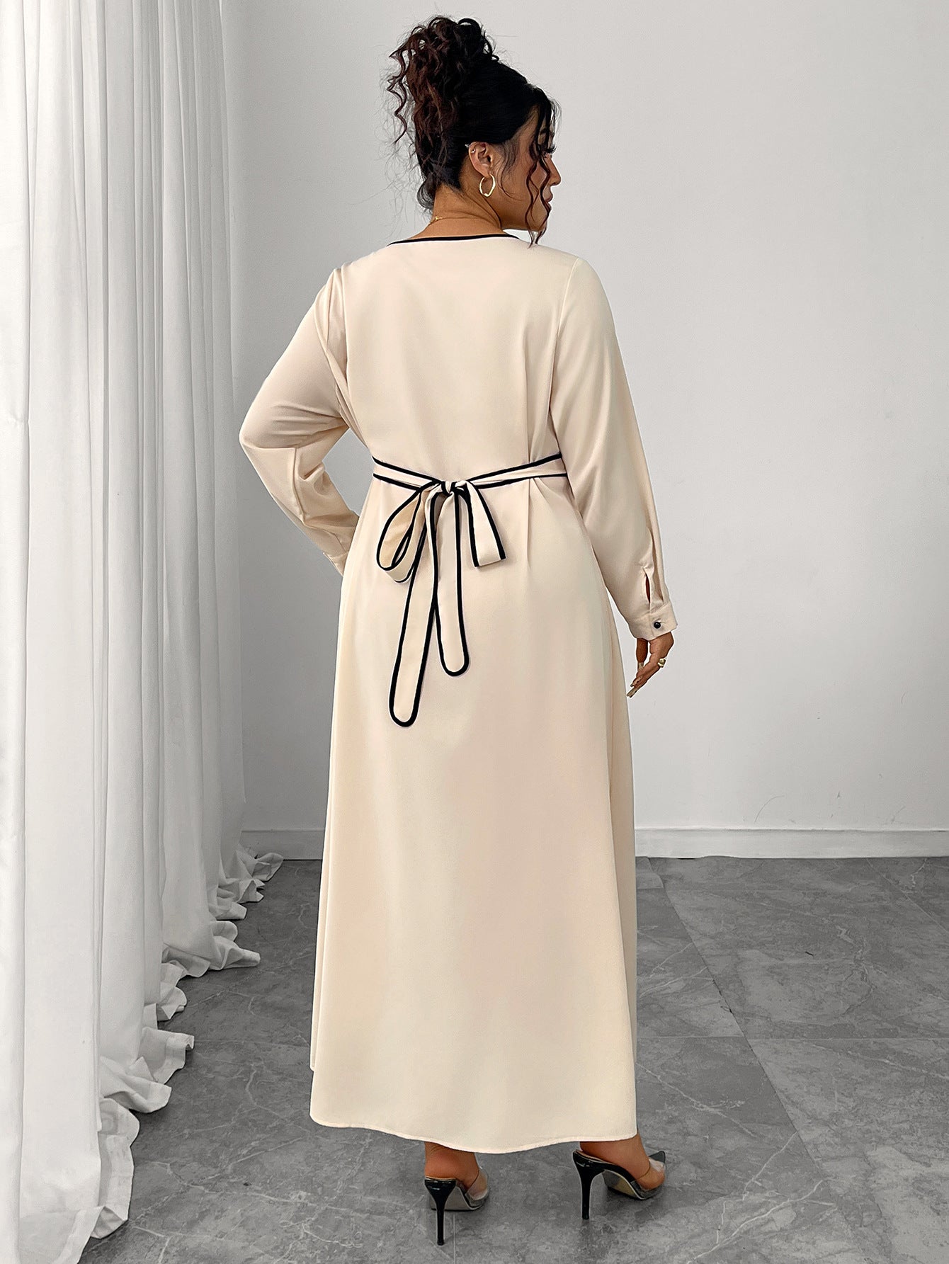 Ivory Waist Slimming Maxi Dress
