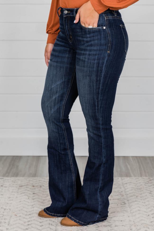 Pantalones acampanados elásticos de cintura alta