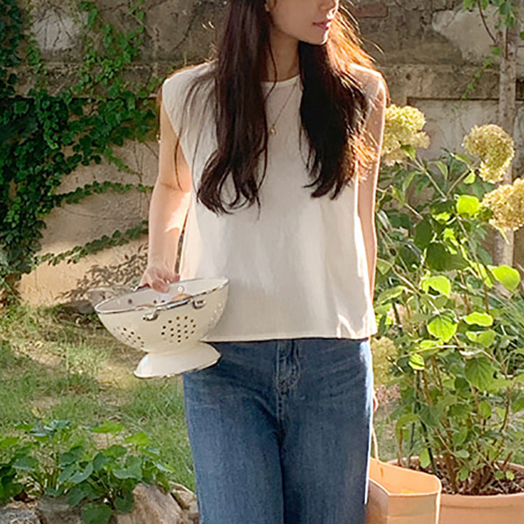 Sleeveless Cotton Linen Top