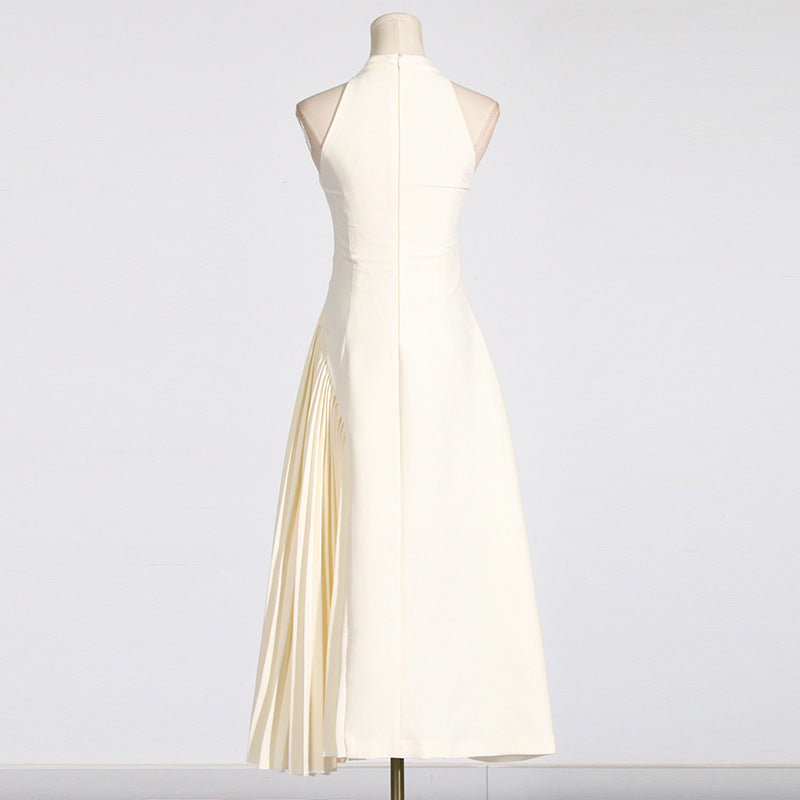 Ivory Vintage Court Cutout Pleated Dress