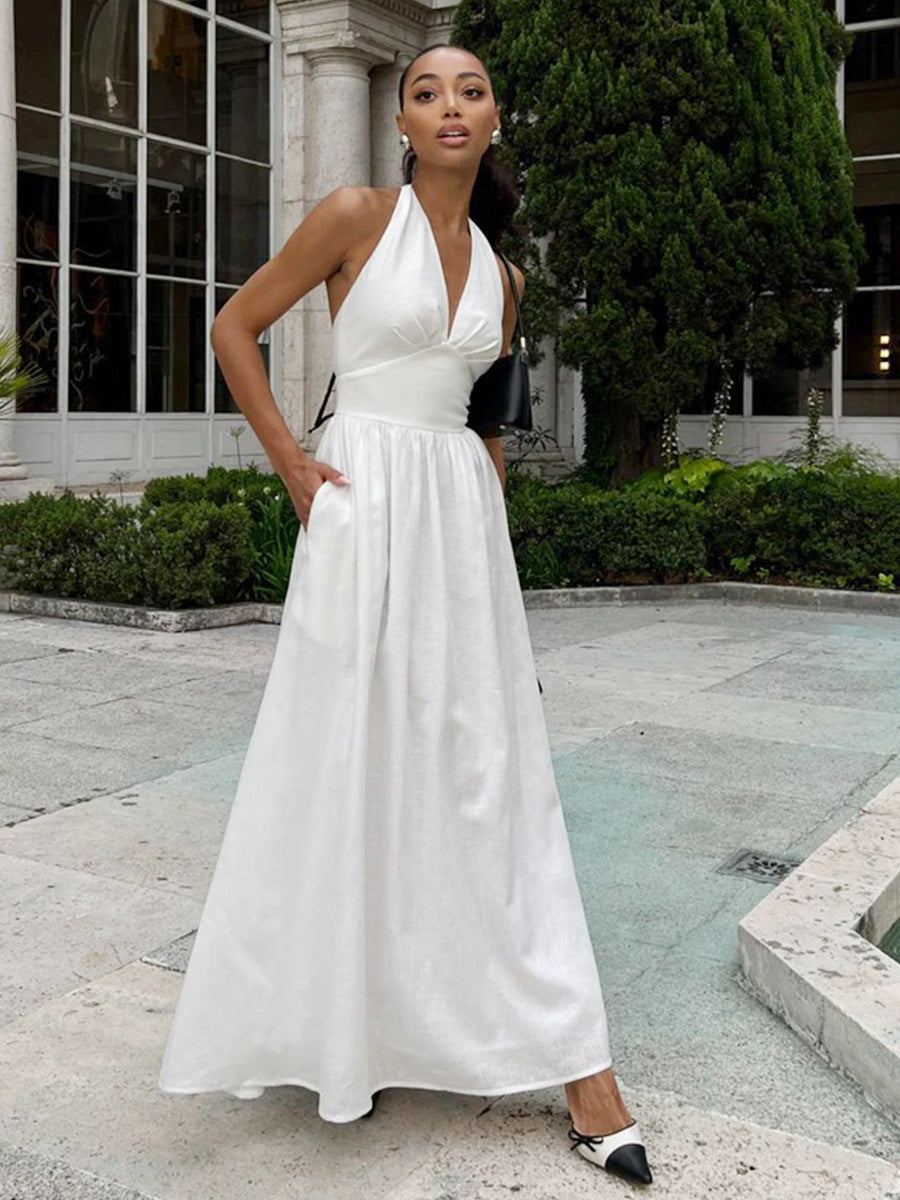 Cotton Halter Maxi Dress