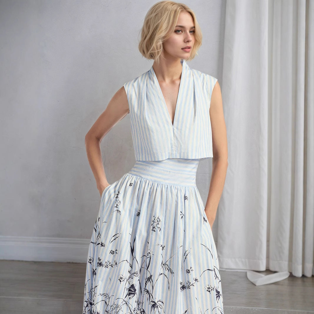 Blue & White Striped Dress