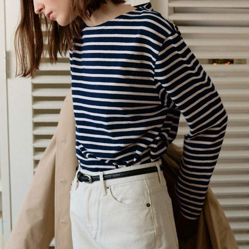 Loose Cotton Striped Top