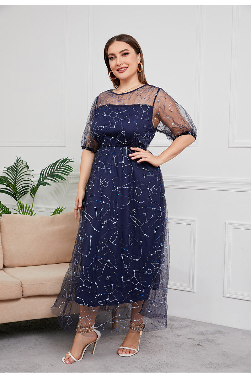 Blue French Hepburn Dress