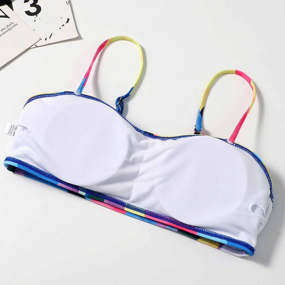 Colourful Three-Piece Bikini Set