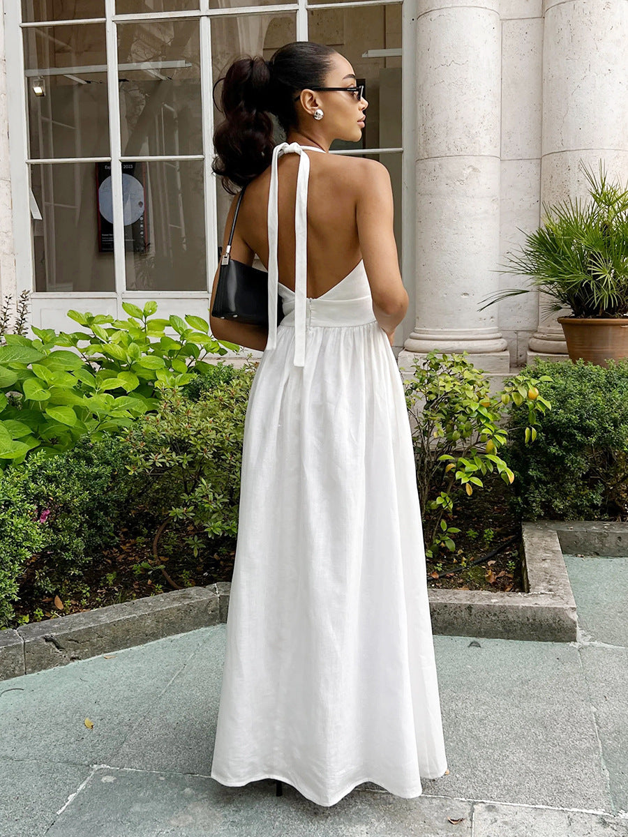 Cotton Halter Maxi Dress