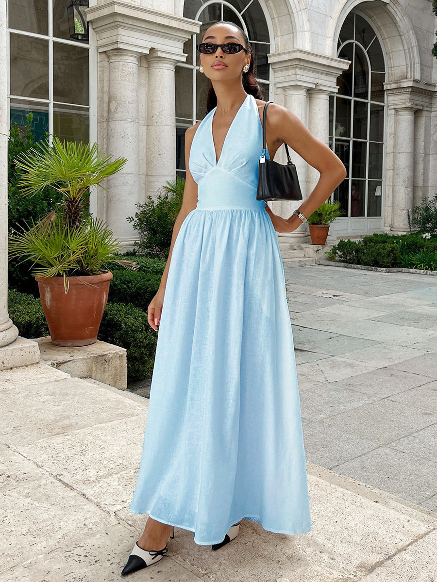 Cotton Halter Maxi Dress