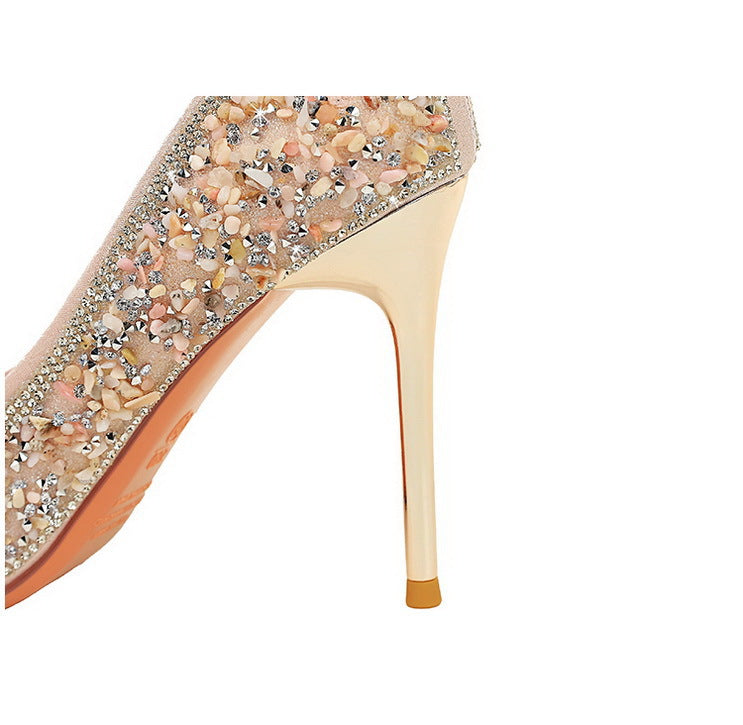 Rhinestone Metal Pointed Stilettos