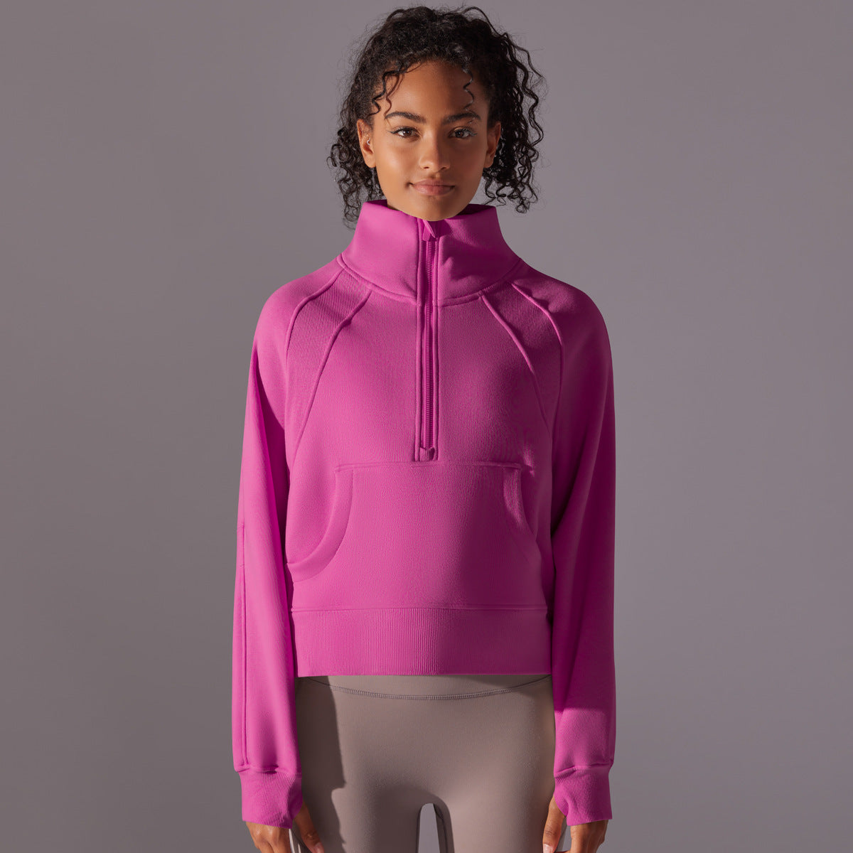 High Collar Zipped Sweatshirt