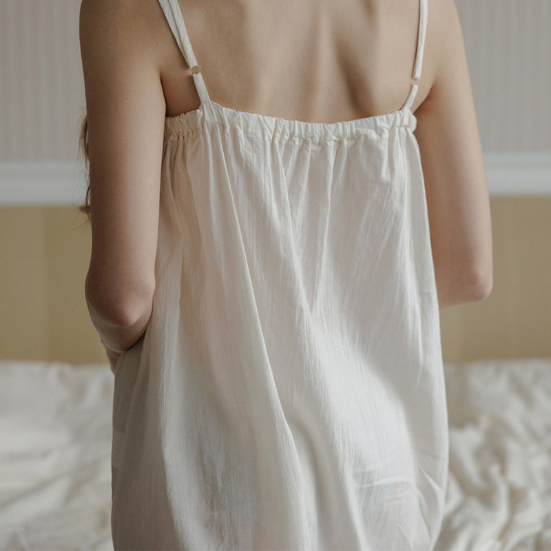 White Cotton Sling Nightgown