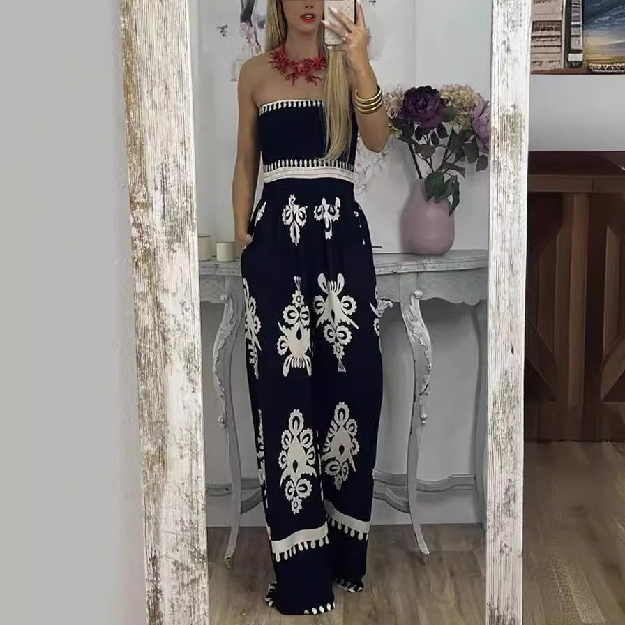 Strapless Printed Jumpsuit