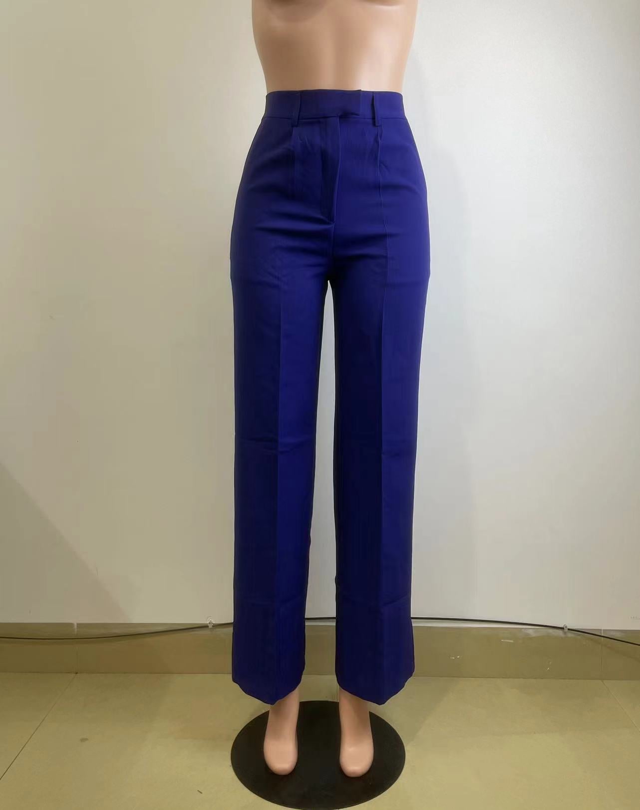 Straight Wide Leg Casual Trousers