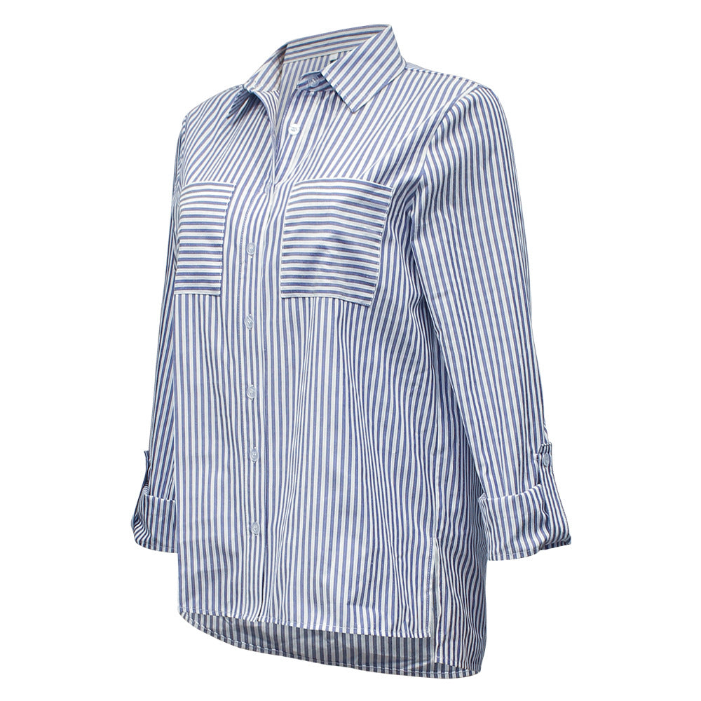 Blue Striped Button Down Shirt