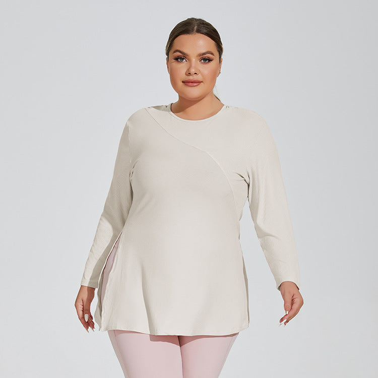 Side Slit Hooded Sports Top