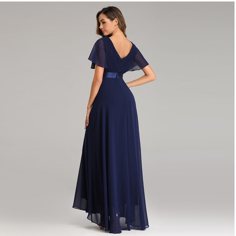 V-neck Chiffon Evening Dress