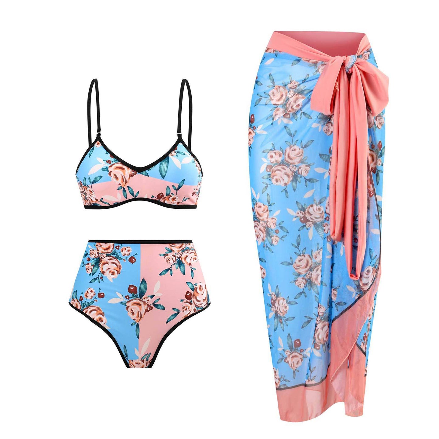 Retro Three Piece Swimsuit Set