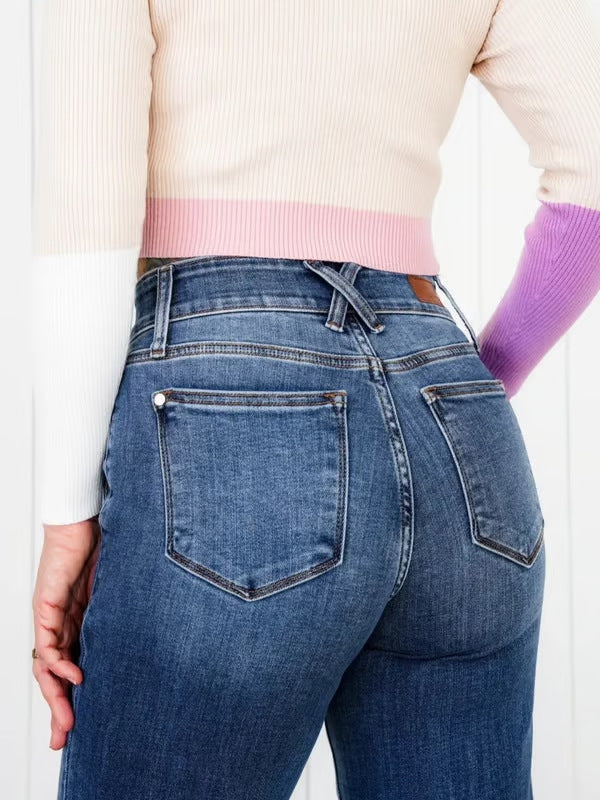 Washed Straight Jeans