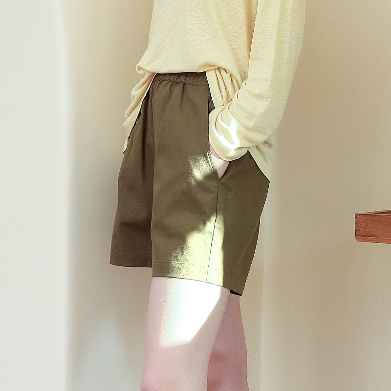 High Waist Hemp Cotton Shorts