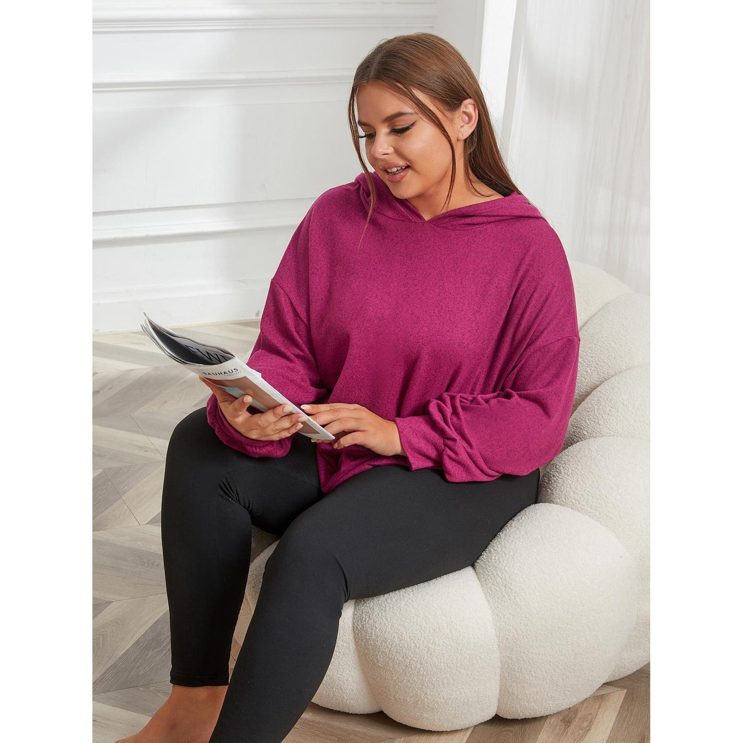 Curvy Light Sweatshirt Two Piece Set