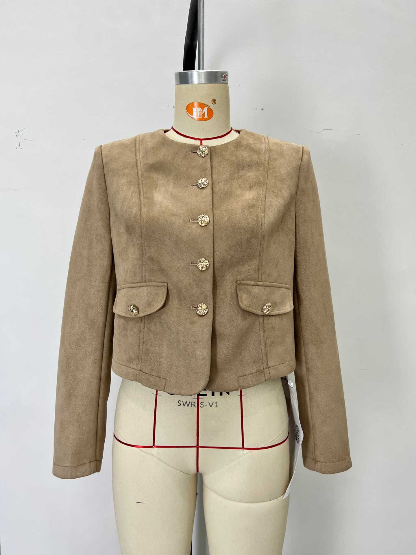 Camel Round Neck Jacket