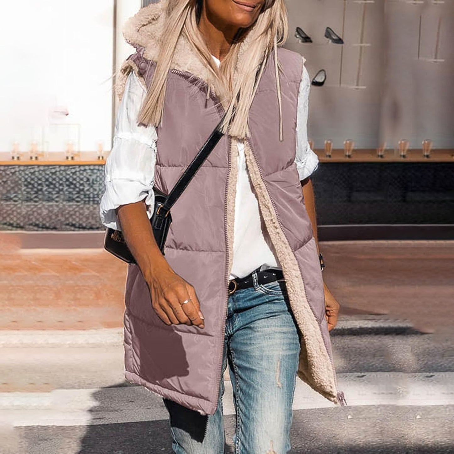 Cotton Padded Mid Length Vest