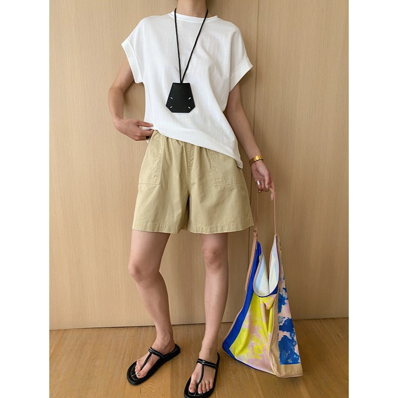 Cotton Loose Straight Shorts