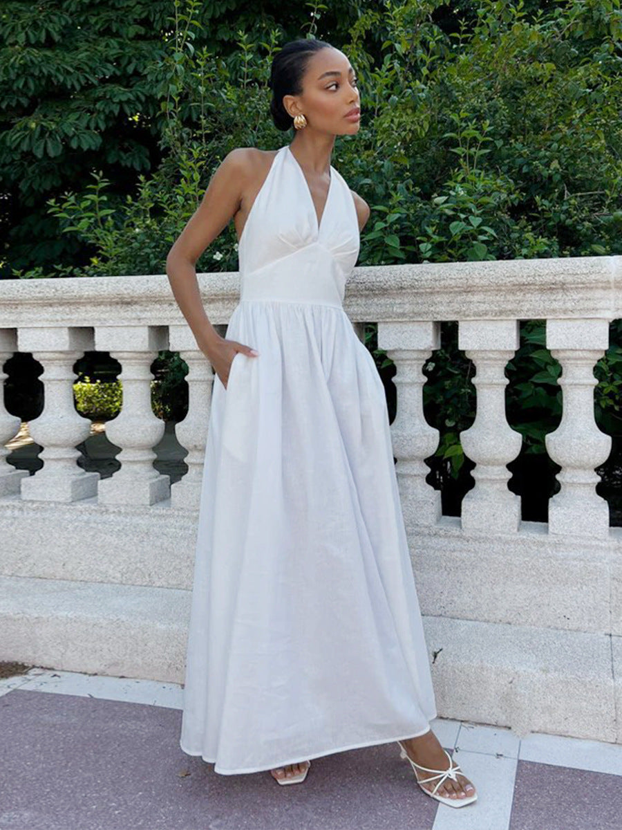 Cotton Halter Maxi Dress