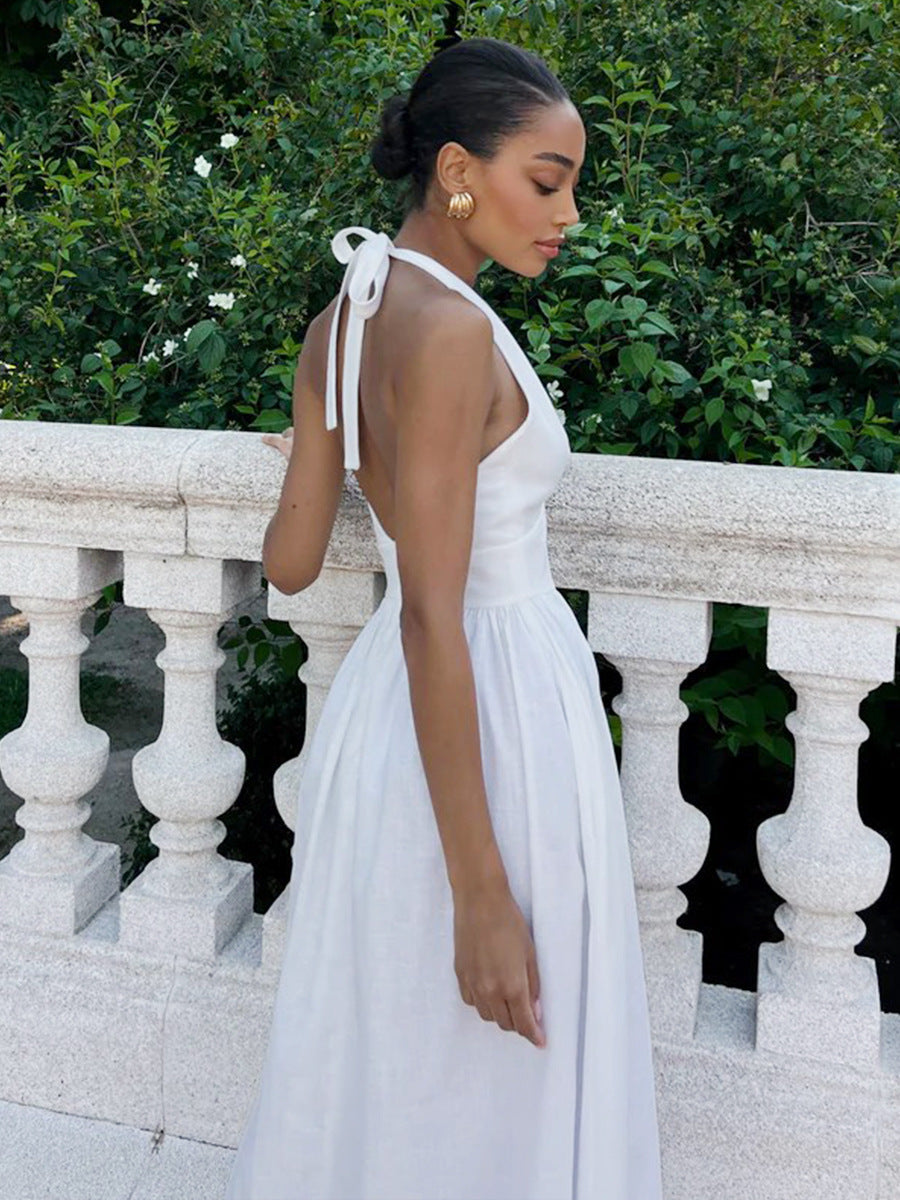 Cotton Halter Maxi Dress
