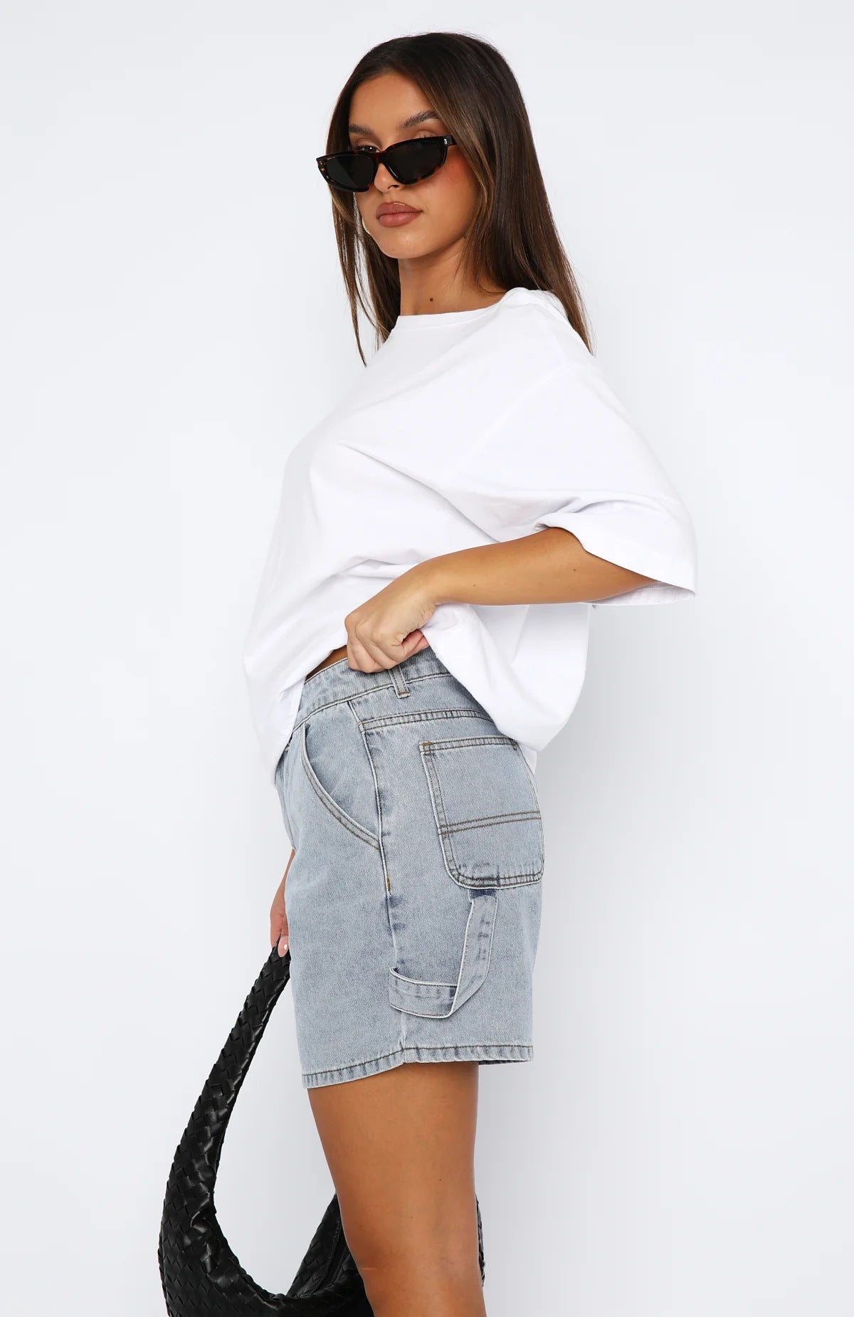 Summer Street Hipster Washed Overalls Denim Shorts