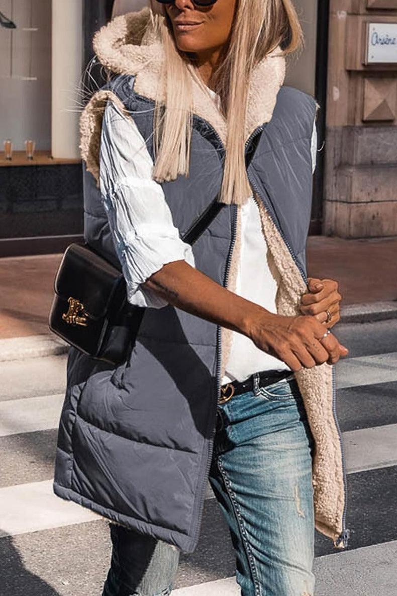 Cotton Padded Mid Length Vest