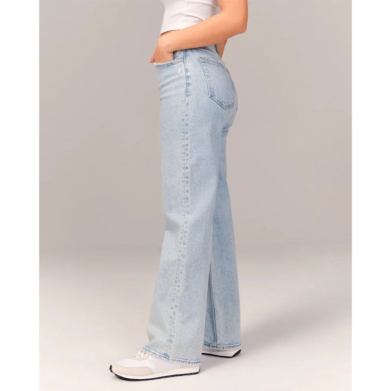 Mid-Rise Straight Jeans