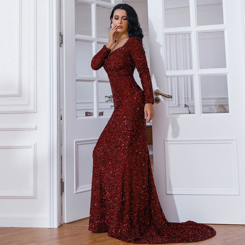 Sequin Fishtail Sweetheart Dress