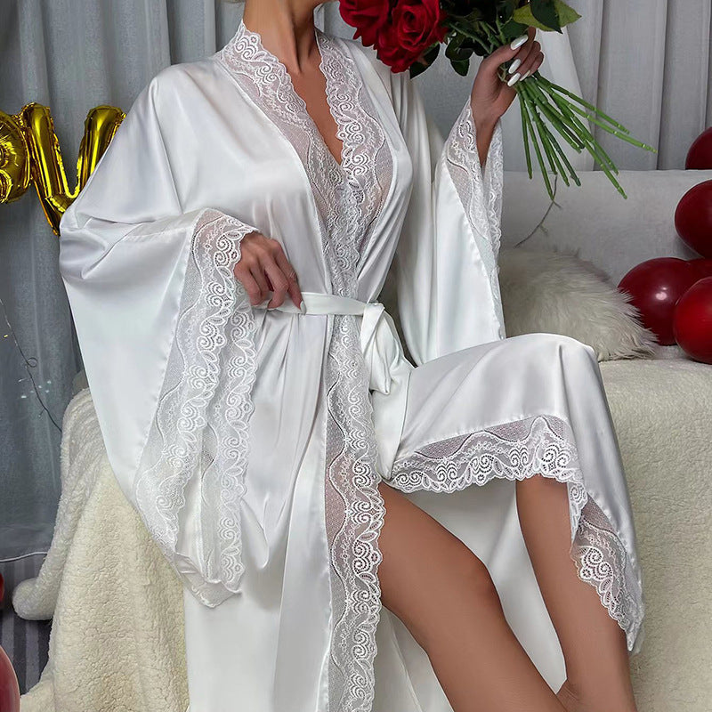 Satin Lace Romantic Luxury Robe