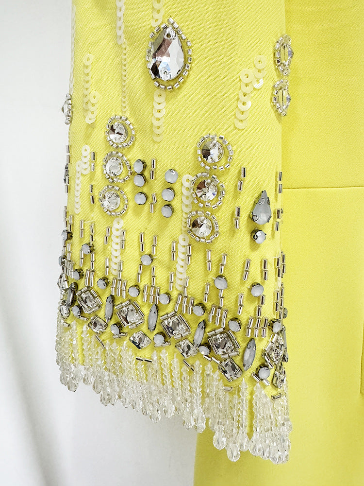 Bead Embedded Mid Length Dress