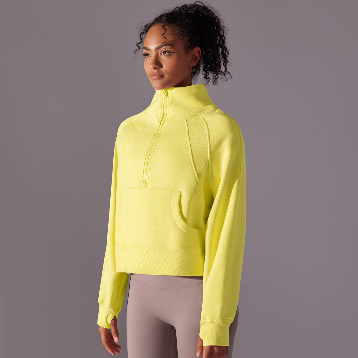 High Collar Zipped Sweatshirt