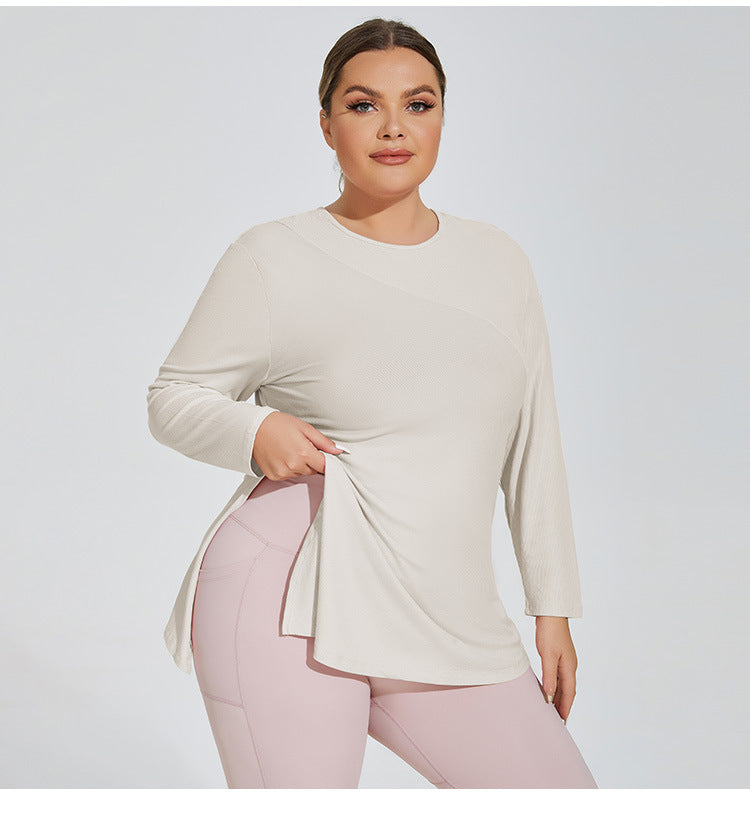 Side Slit Hooded Sports Top