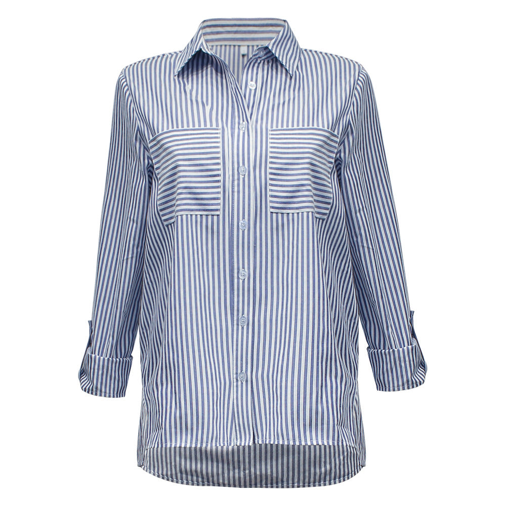 Blue Striped Button Down Shirt