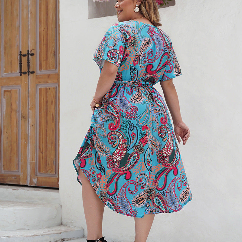 Aqua Lantern Sleeve Dress