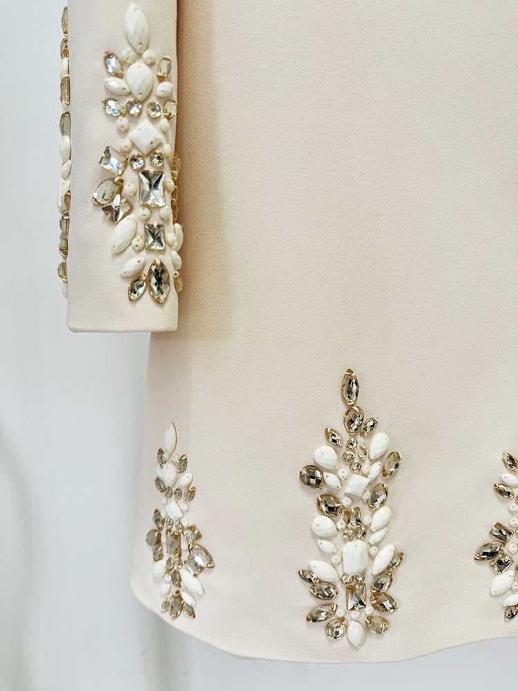 Beads & Diamond Long Sleeve Dress