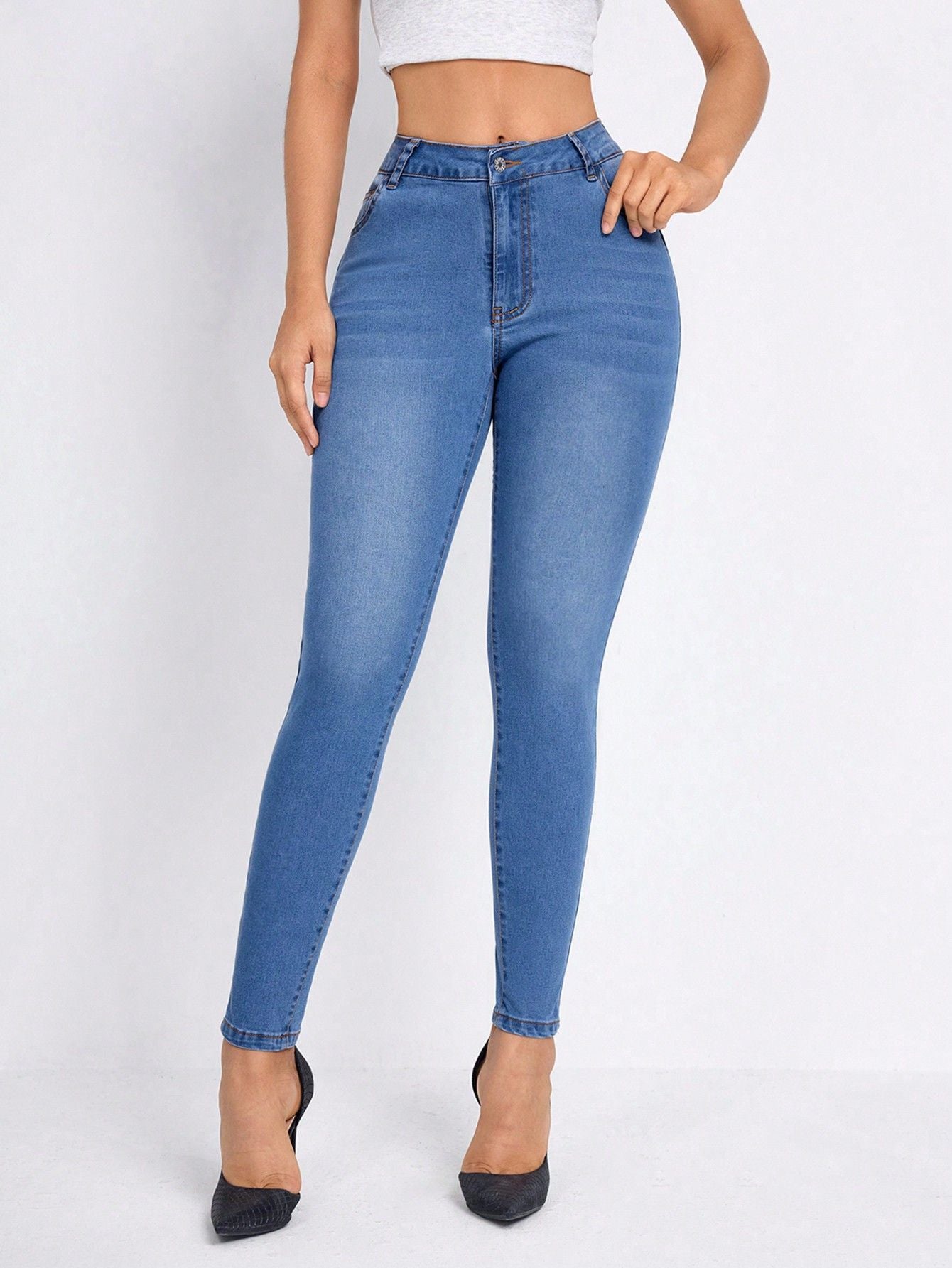 Blue Tight Stretch Skinny Jeans