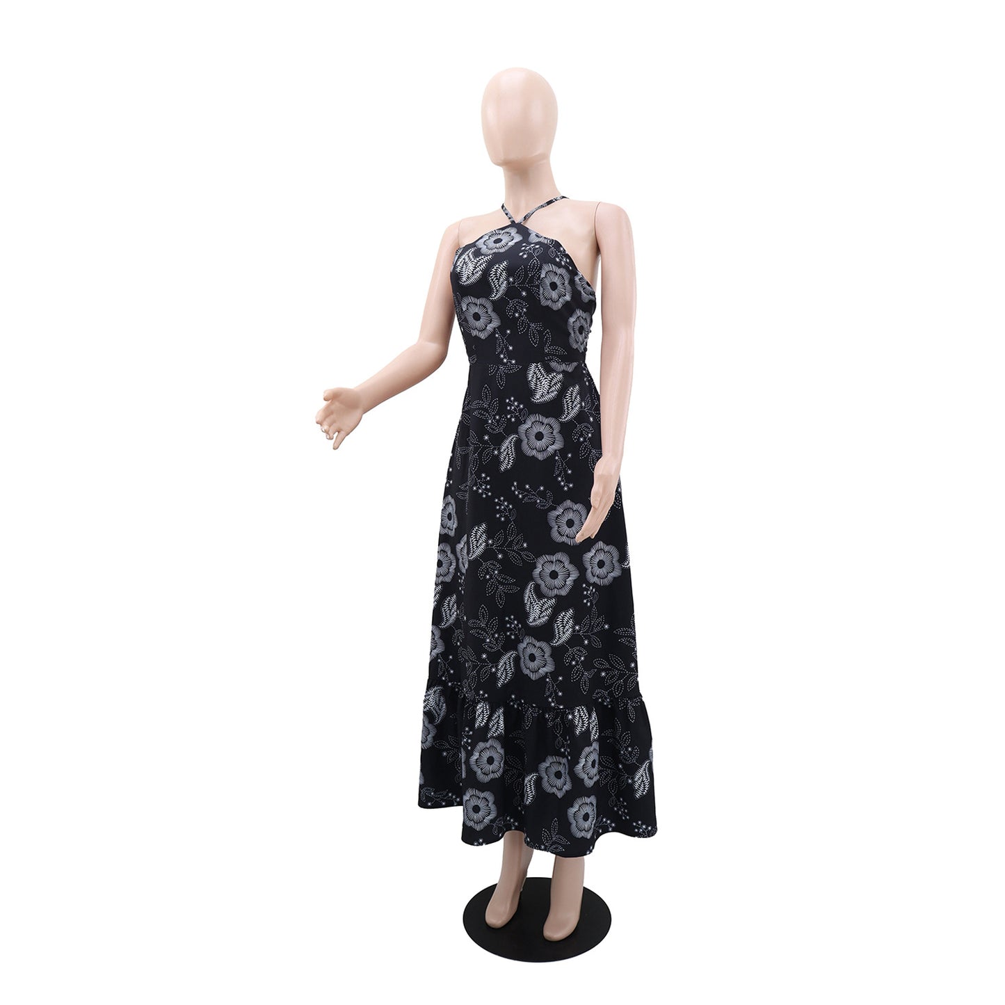 Halter Vacation Elegant Printed Dress
