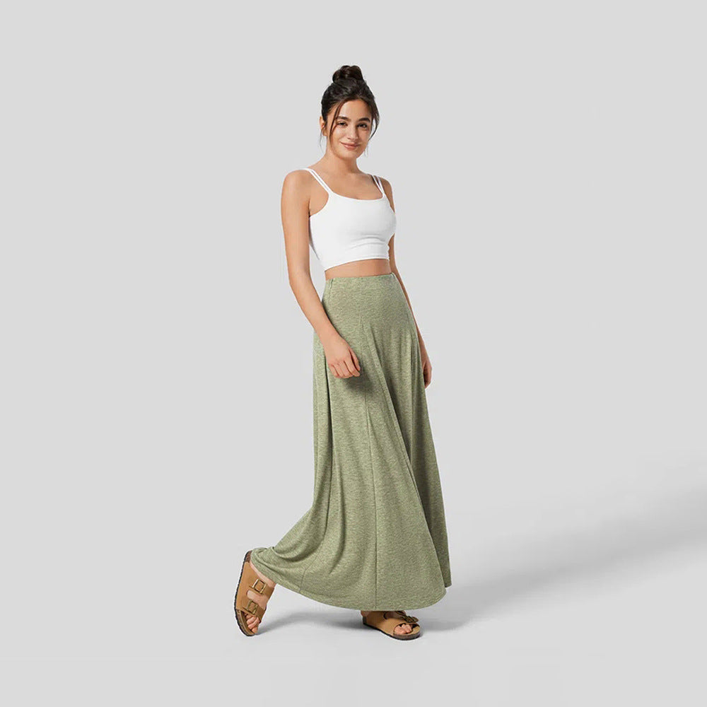 Green Jersey Maxi Skirt