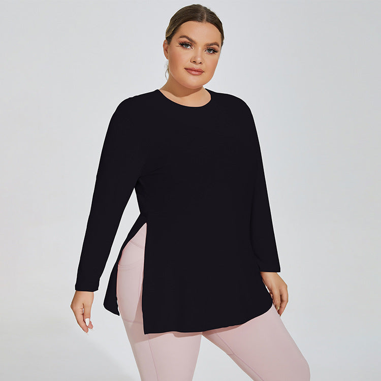 Side Slit Hooded Sports Top