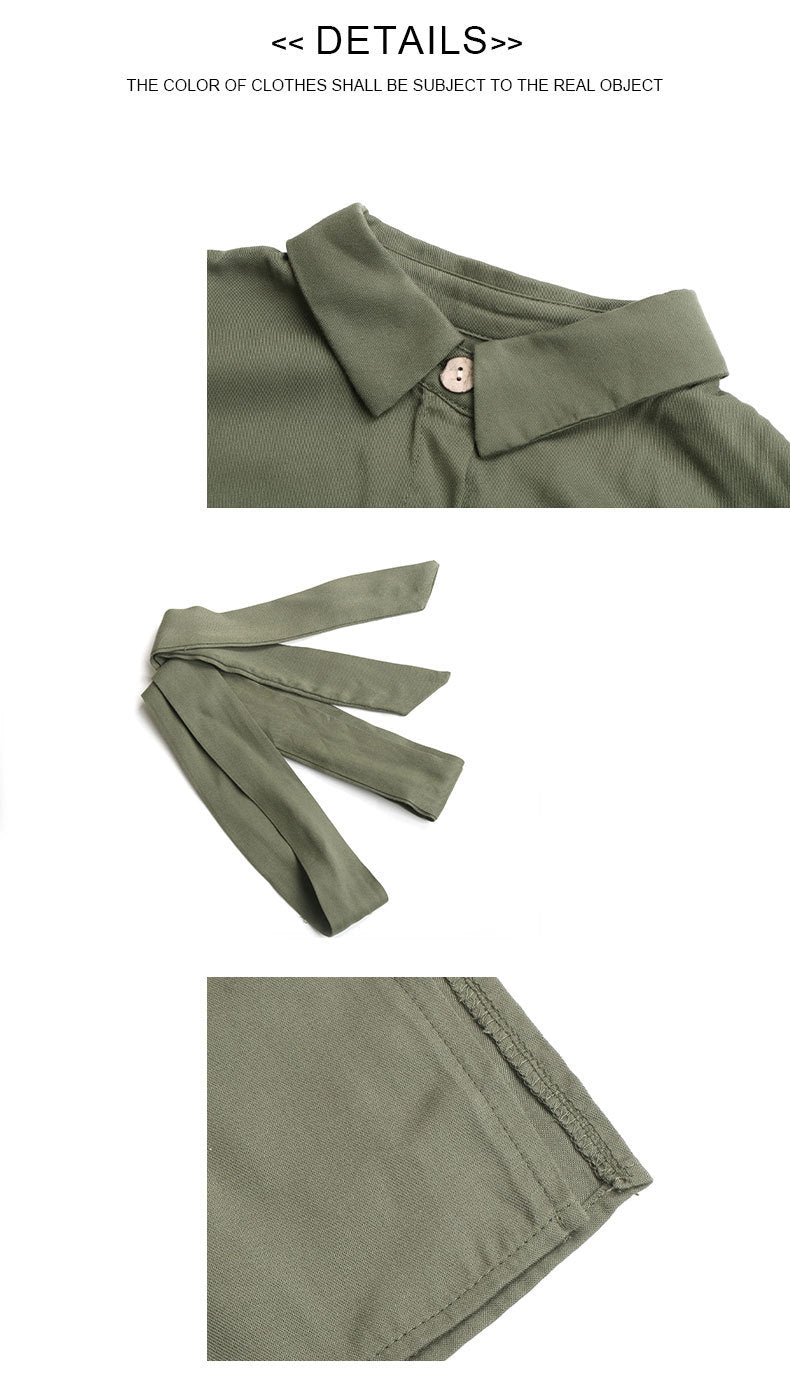 Army Green Split Dress