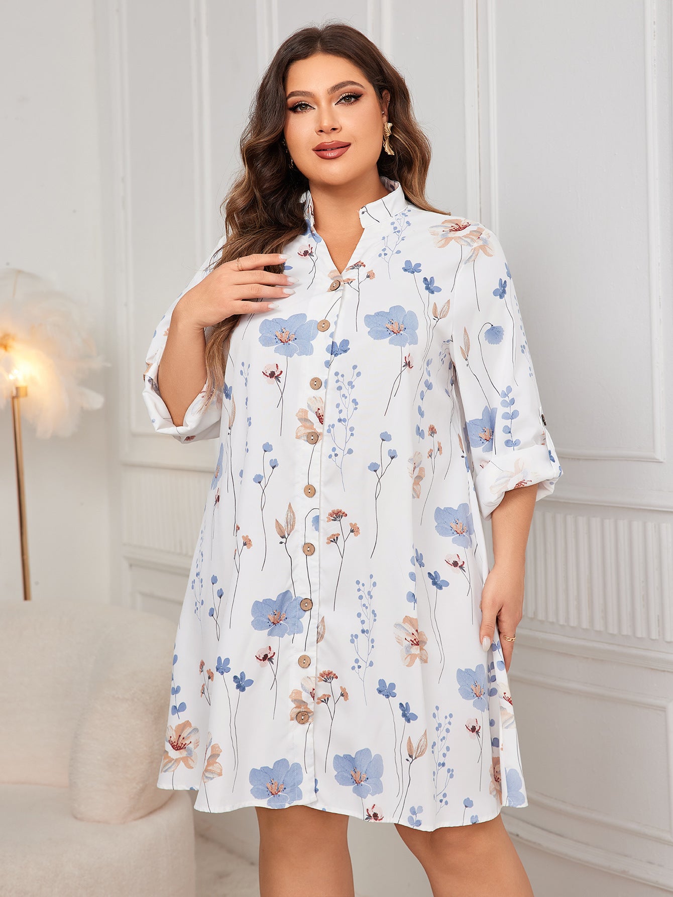 White Loose Shirt Dress