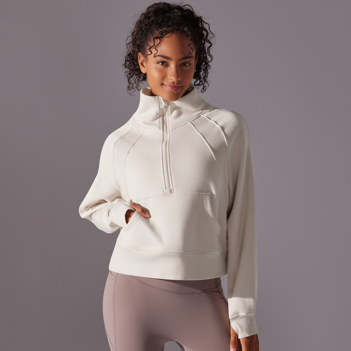 High Collar Zipped Sweatshirt