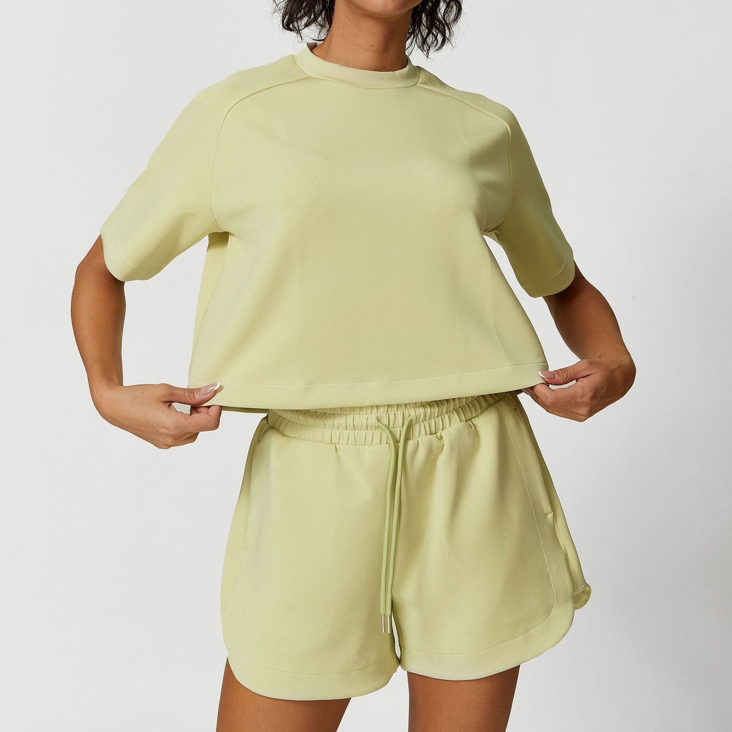 Stone Washed Workout Top & Shorts