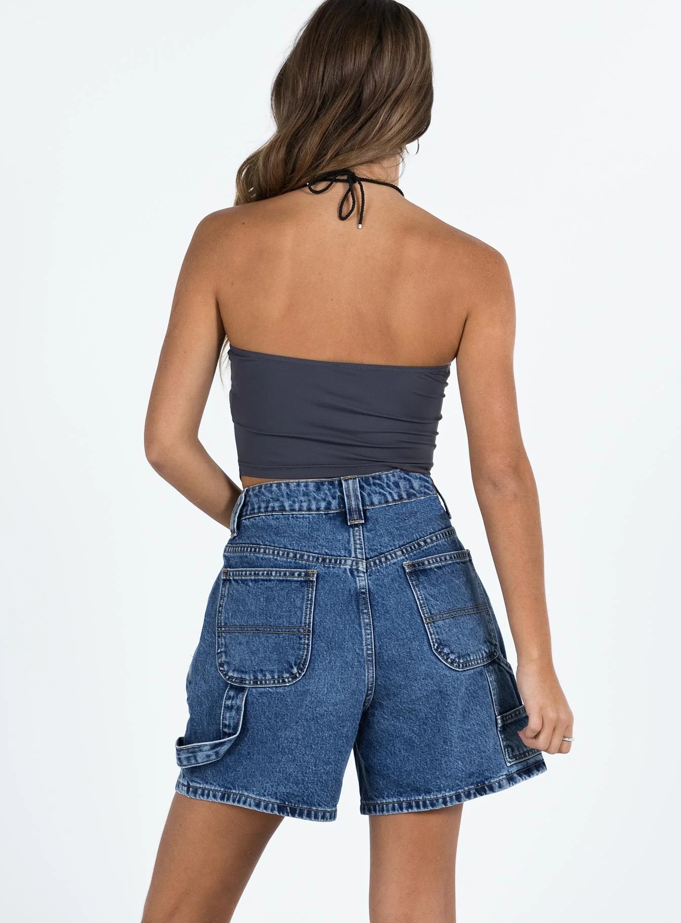 Summer Street Hipster Washed Overalls Denim Shorts